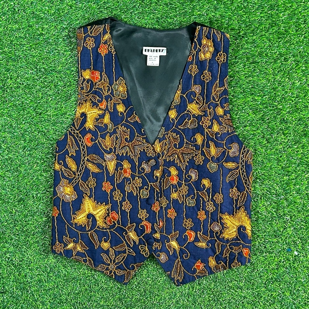 Vintage Charity brand Bejeweled out vest